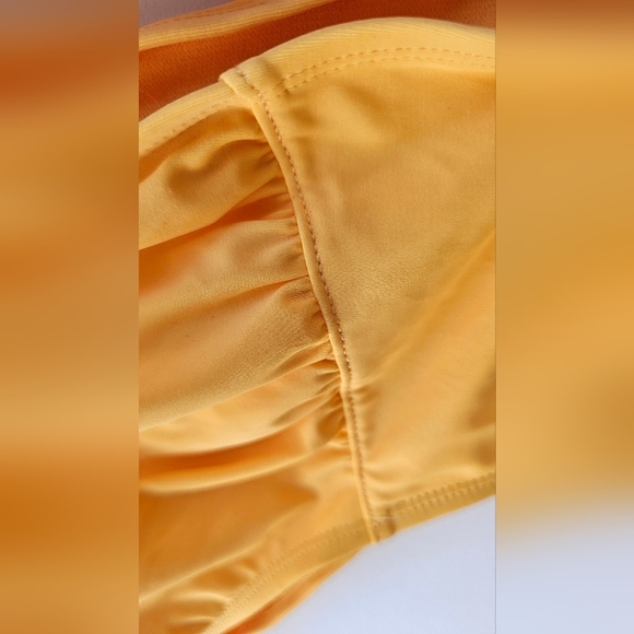 George Swimwear Tankini Set Top Padded high waist bottom Ruched Dark Yellow L - Picture 6 of 8